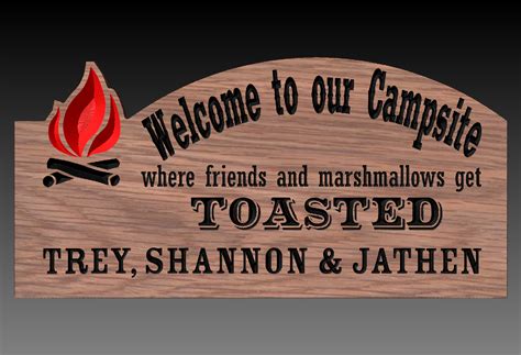 Welcome to our Campsite Sign - Custom Wood Design