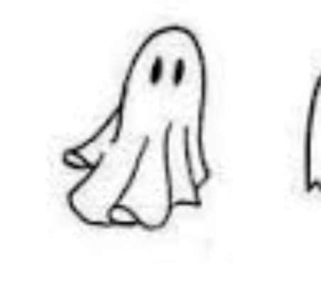 Two Ghost Faces Are Shown In Black And White One Is Drawn As A Line