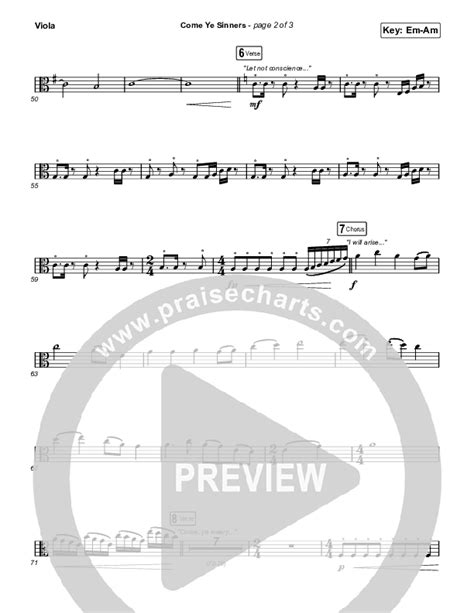 Come Ye Sinners Choral Anthem SATB Viola Sheet Music PDF Travis