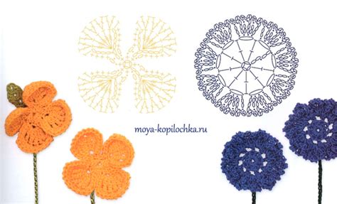 Ergahandmade 100 Crochet Flowers Diagrams Part 1