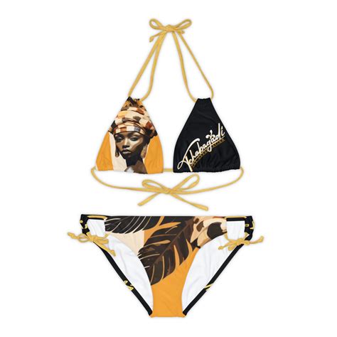 Tchabagadi Crown Bikini Set Orange Black Tchabagadi