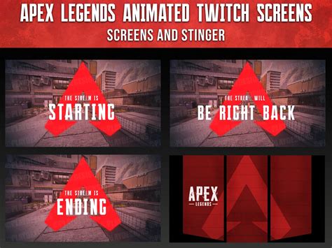 Animated Apex Legends Twitch Screens Overlay Starting, Be Right Back ...