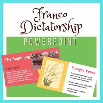 Franco Dictatorship in Spain: PowerPoint Presentation (in English)