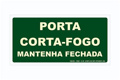 Placa Porta Corta Fogo Mantenha Fechada Fotoluminescente M Afonso