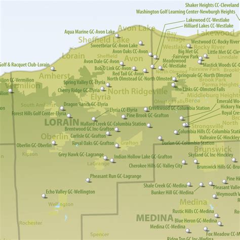 Ohio Golf Courses Map Large 28x30 Golfing Ohio Golf Poster Etsy