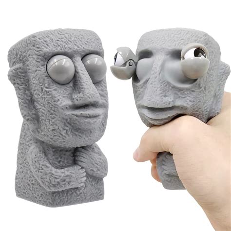 Buy HOONDONI Moai Squeeze Toys,Eye Popping Stress Hand Fidget Sensory ...