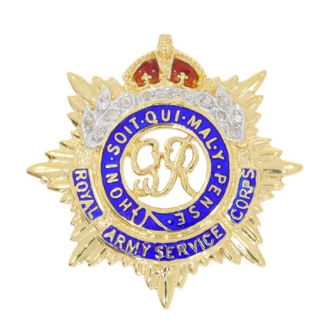 Royal Army Service Corps Diamond And Enamel Regimental Brooch Platinum And 14ct Yellow Gold