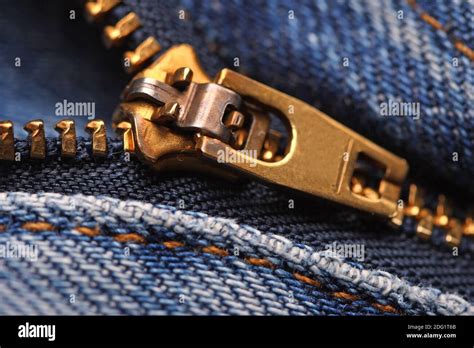 Image Of Classic Jeans Zip Stock Photo Alamy