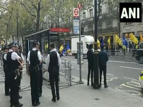 Khalistan Supporters Gather Outside Indian High Commission In London