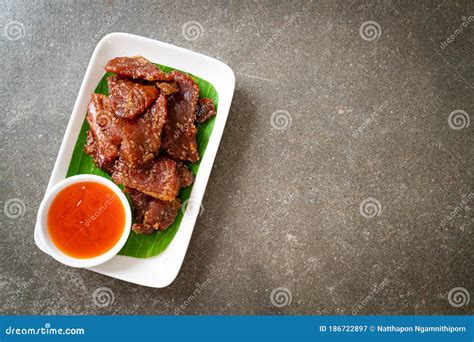 Sun Dried Pork With Sauce Stock Image Image Of Appetizer