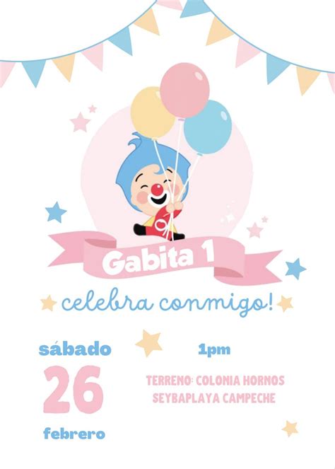 Invitación plim plim colores pastel Hacer invitaciones de cumpleaños