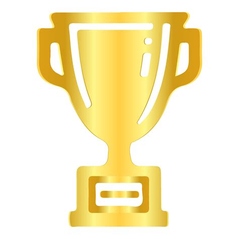 Winning award golden gradients metallic. Trophy cup icon paper cut