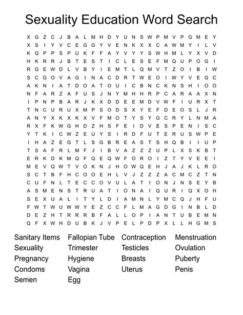 Sex And Relationships Word Search Wordmint