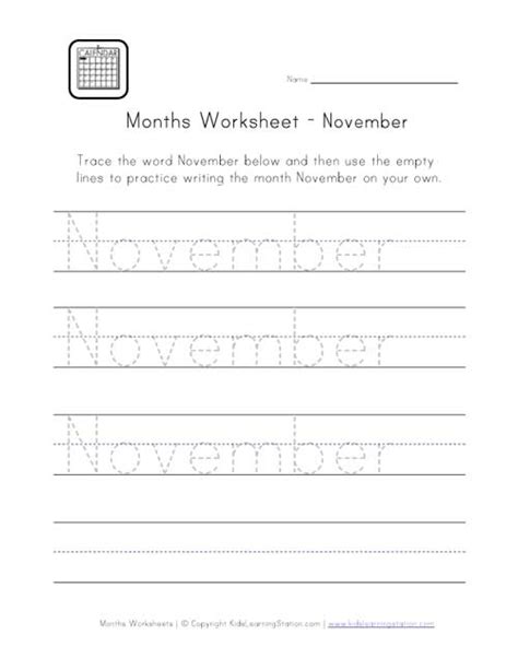 November Worksheet