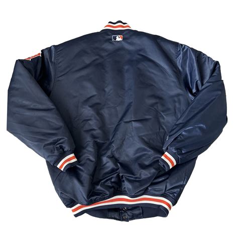 Satin Navy Blue Detroit Tigers 80s Jacket