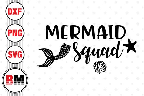 Mermaid Squad Svg Png Dxf Files By Bmdesign Thehungryjpeg