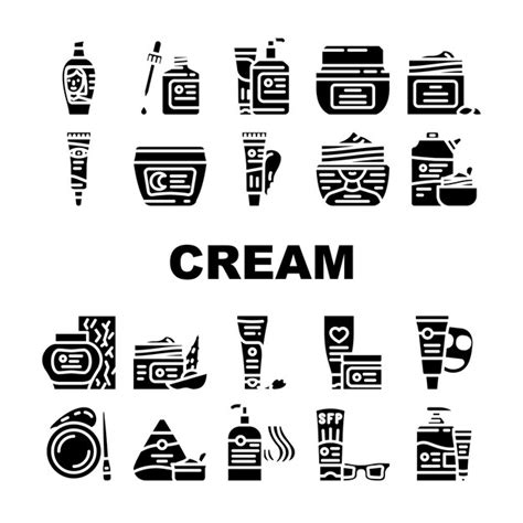 Premium Vector Cream Cosmetic Skin Care Icons Set Vector Bottle Face