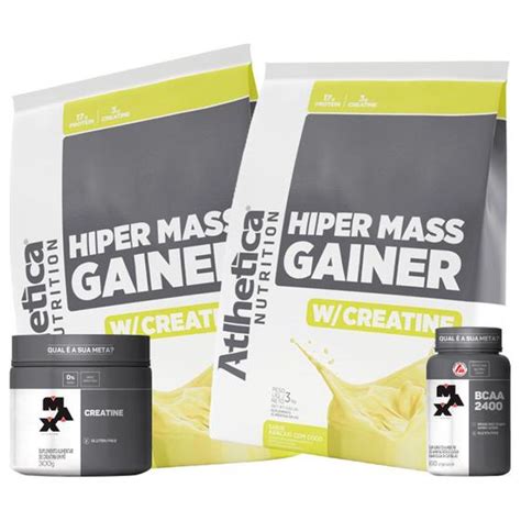 Hiper Mass Atlhetica Abacaxi Coco Kg Creatina Bcaa Max