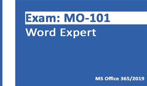 Prep Test Exam Mo 101 Word Expert Success 100 Exam Simulation