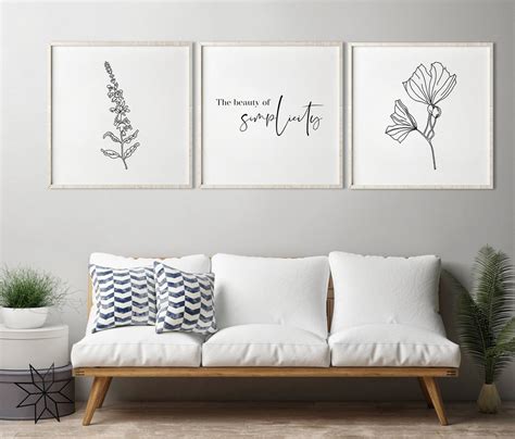 Wall Art Printable Minimalist Printable Art Flower Print Etsy