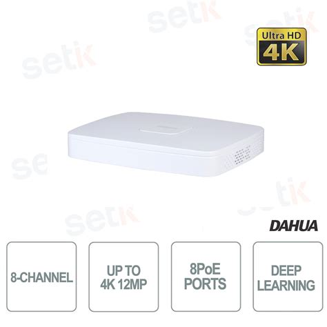 NVR4108 8P 4KS3 Dahua Onvif IP NVR 8 Kanäle 4K 8 PoE Setik biz