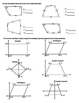 Geometry Chapter Review Quadrilaterals By Justin Roche TPT