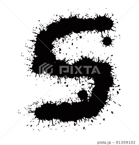 Black Ink Blots Letter Isolated On White Pixta