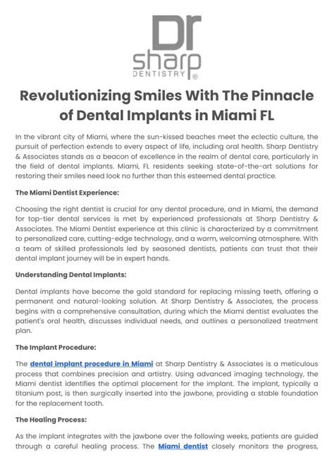 Ppt Revolutionizing Smiles With The Pinnacle Of Dental Implants In