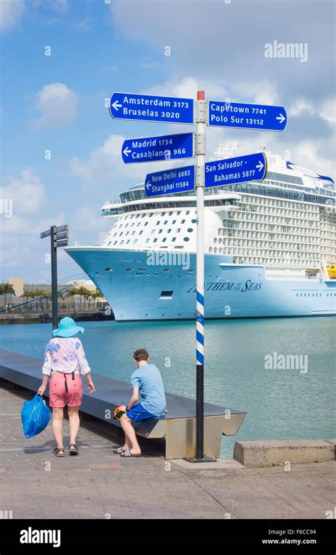 Anthem Of The Seas Cruise Ship In Las Palmas Port On Gran Canaria