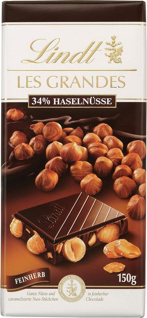 Lindt 1 Barre De Chocolat Noir 34 Noisettes 150 G Amazon Fr Epicerie