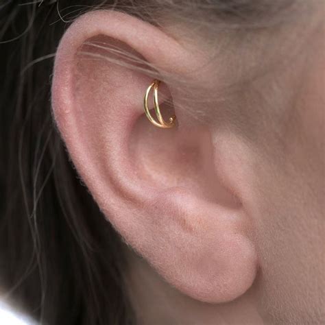 Rook Earring Daith Earring Piercing Daith Gold Nose Ring Etsy Rook