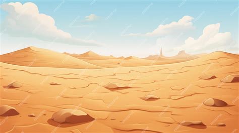 Una Ilustración De Dibujos Animados De Un Desierto Con Un Paisaje Desértico En El Fondo Vector