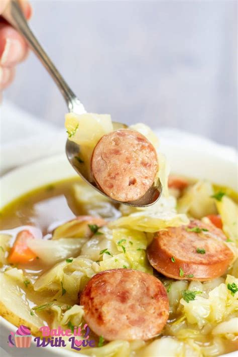 Cabbage Soup With Kielbasa Tasty Polish Sausage Soup With Potatoes