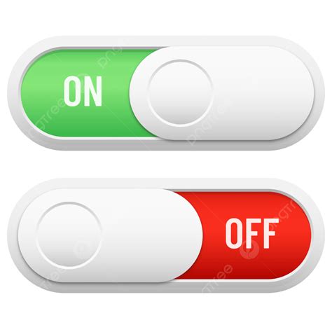 White On Off Switch Button Design With Red And Green Combination On