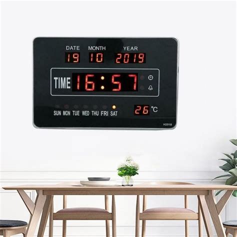 LED Digital Wall Clock with Date Temperature Calendar