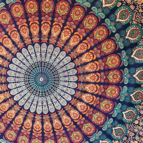 Sankalpa Mandala XL Wandkleed Extra Groot Doek Courage Bedsprei