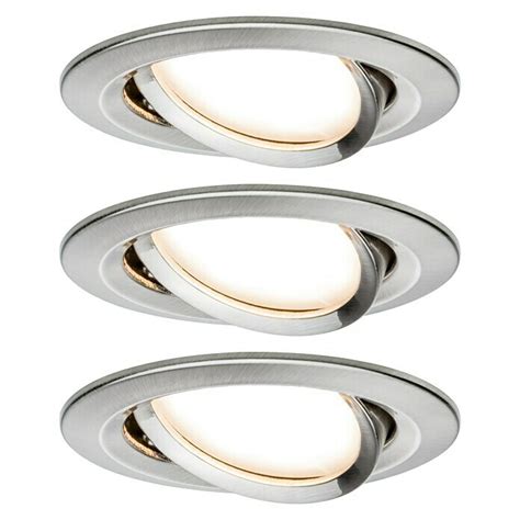 Paulmann LED Einbauleuchten Set Nova rund 6 5 W Eisen gebürstet