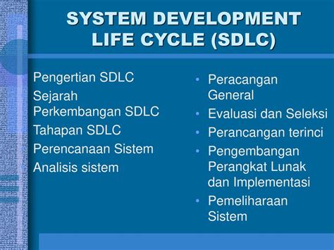 Perlunya Sistem Berkembangan Pengembangan Sistem Sistem Baru Ppt