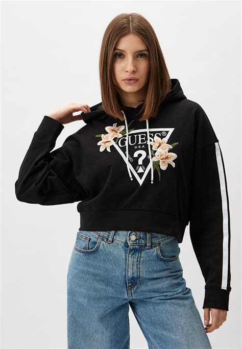 Худи Guess, цвет: черный, RTLADG885501 — купить в интернет-магазине Lamoda