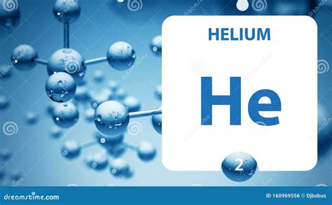 Helium He Chemical Element Sign 3d Rendering Isolated On White Background Stock Illustration