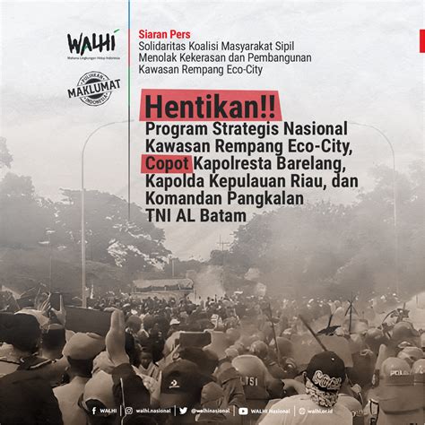 Hentikan Program Strategis Nasional Kawasan Rempang Eco City Copot