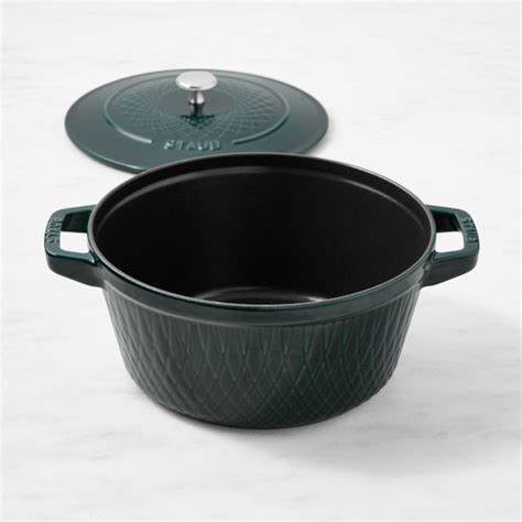 Staub Enameled Cast Iron Embossed Twist Dutch Oven, 4 1/4-Qt ...