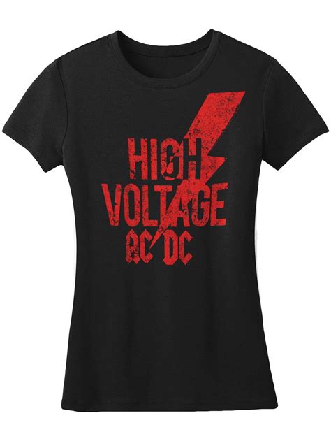 AC/DC - AC/DC High Voltage Red Logo Girls Jr Black - Walmart.com