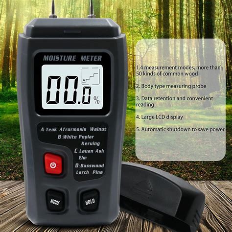 Portable High Precision Wood Moisture Meter Hygrometer Density Digital