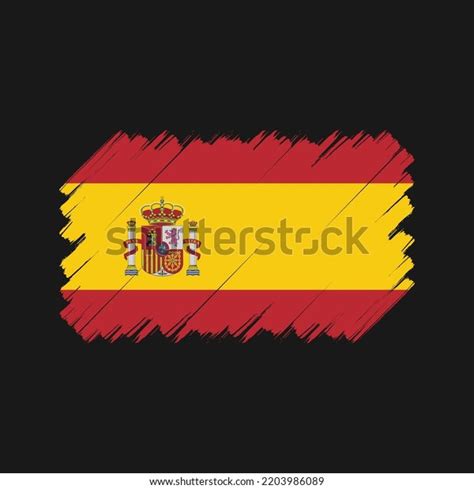 Spain Flag Brush Strokes Painted Stock Vector Royalty Free 2203986089