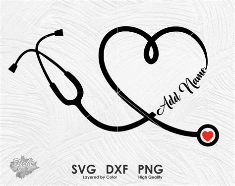 Heart Stethoscope Svg Png Dxf Stethoscope Svg Essential Worker Svg