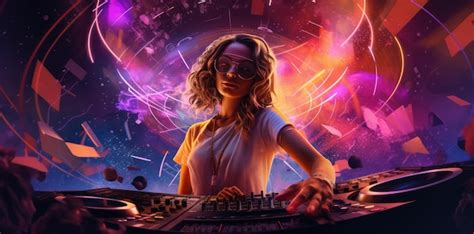 Premium AI Image | A female dj performing in a club