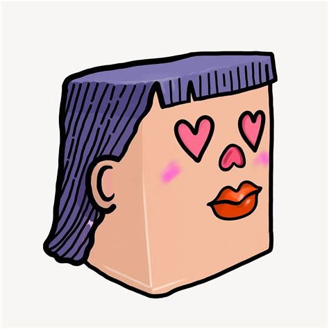 Heart-eyes woman cartoon illustration | Premium Photo Illustration ...