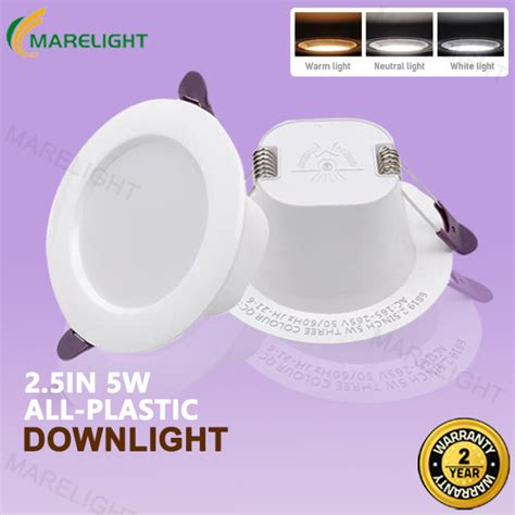 Tri Color LED Downlight Pin Light For Ceiling 2 5inch 5W Recessed Panel