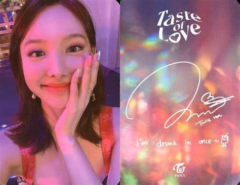 駿河屋 Twiceナヨン裏面印刷サイン・メッセージ入りcd「taste Of Love」封入特典フォトカード（女性コレクションカード）